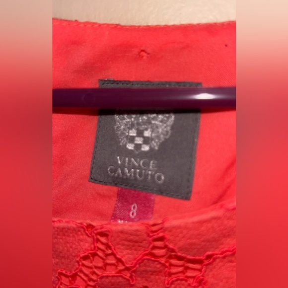 NWOT Vince Camuto Coral Lace Overlay cocktail Mini Dress size 8 ORIGINAL $180 - Picture 8 of 8